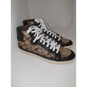 Coach Ellis Signature High Top Sneakers Lace Up!